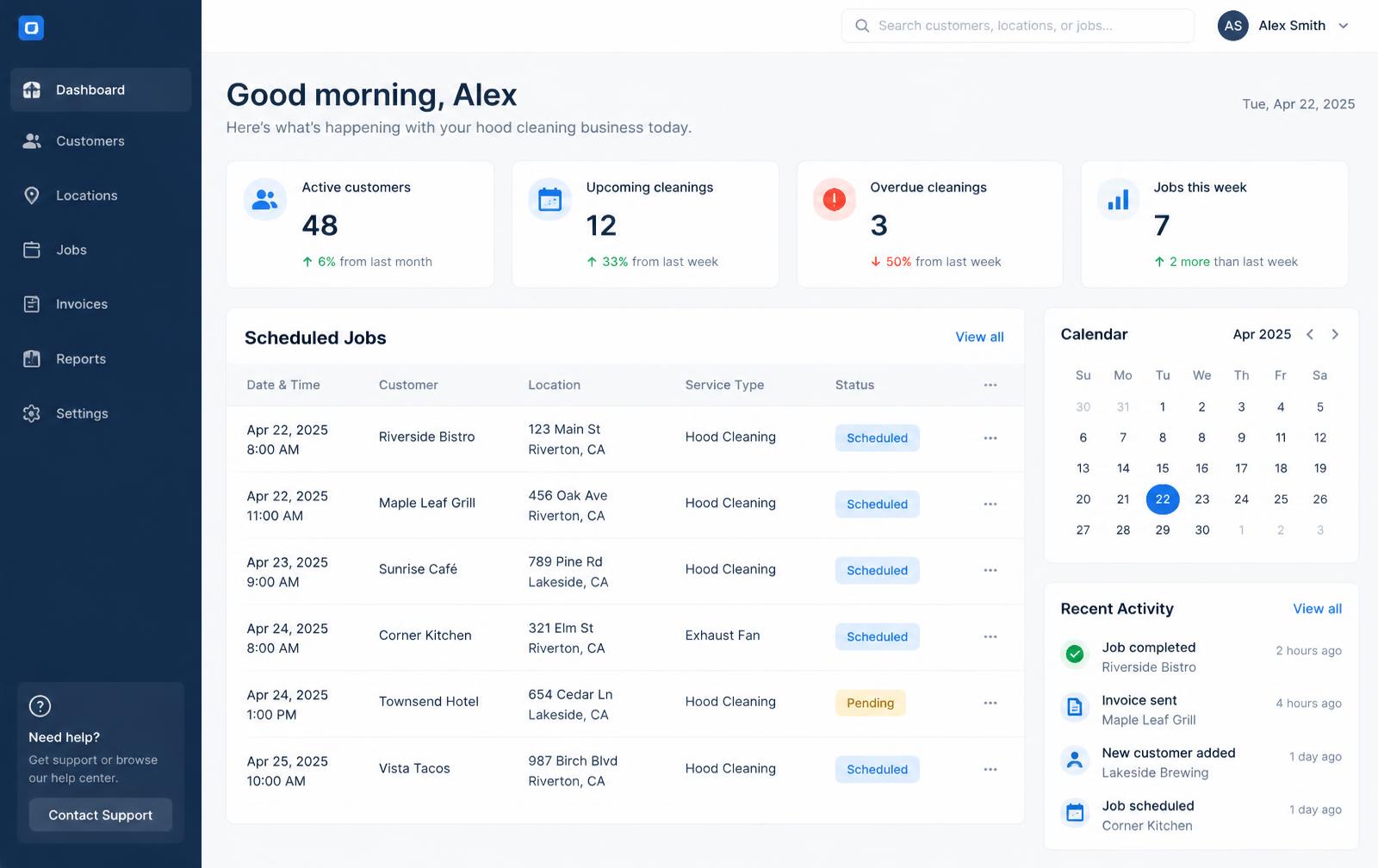 HoodFlow dashboard preview